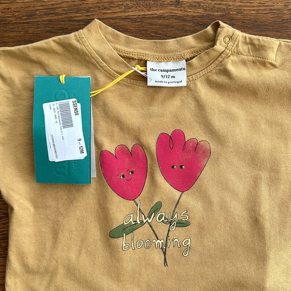 Girls The Campamento Tan Long Sleeve Cotton Graphic Tee Shirt - Picture 2 of 4